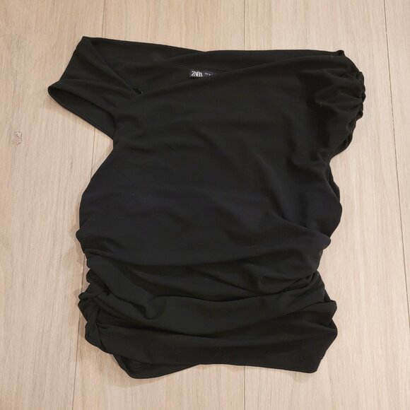 ZARA | Asymmetrical Ruched Top | Sz. S - Picture 3 of 6